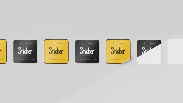 Top View Sticker Collection Mock Up Psd