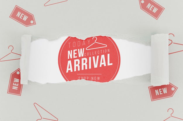 Top View Store New Arrival Mock-Up On Paper Psd