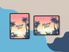 Top View Summer Concept With Tablets Psd