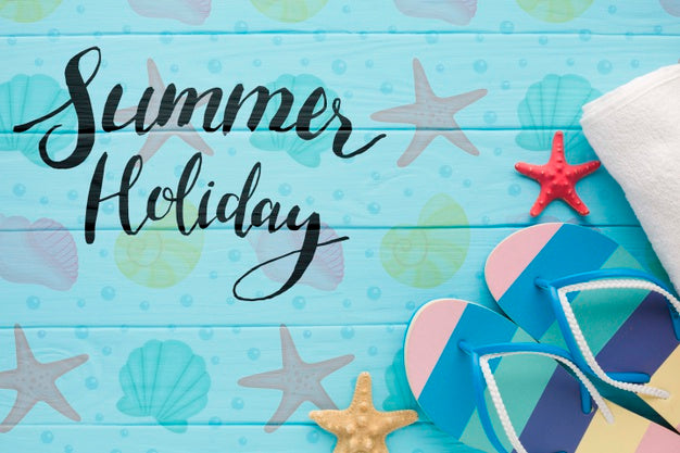 Top View Summer Holiday Concept With Mock-Up Psd