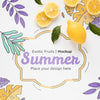 Top View Summer Lemons With Mock-Up Psd