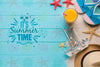 Top View Summer Time Concept Mock-Up Psd