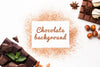 Top View Sweet Chocolate Powder Background Mock-Up Psd