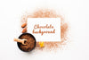 Top View Sweet Cocoa Wallpaper Mock-Up Psd