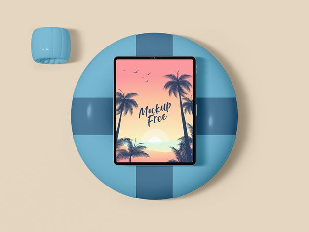 Top View Tablet On Lifeline Psd