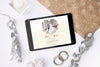 Top View Tablet With Wedding Image Psd