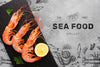 Top View Tasty Sea Food Composition With Mock-Up Psd