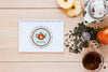 Top View Tea Cup On Table Psd