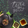 Top View Tea Pot With Tasty Herbs Concept Psd