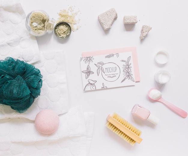 Top View Therapeutic Spa Concept With Mock-Up Psd