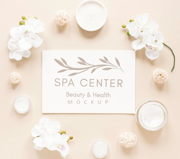 Top View Therapeutic Spa Concept With Mock-Up Psd