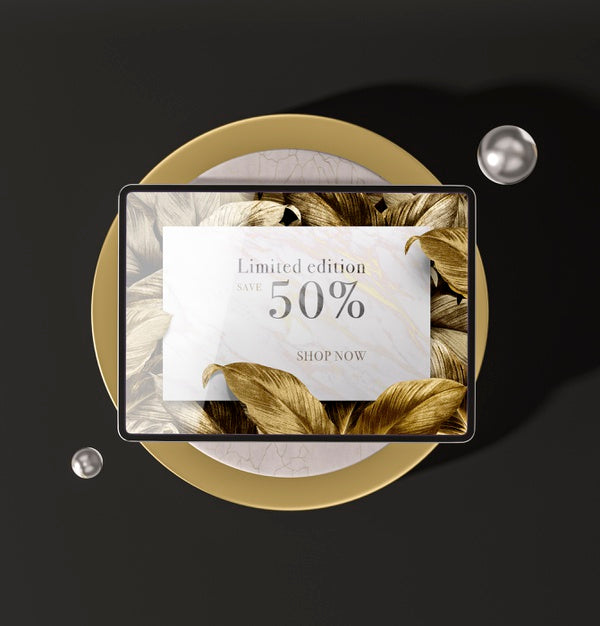 Top View Three Dimensional Mock-Up Tablet Psd