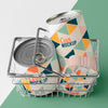Top View Tin Cans In Basket Psd