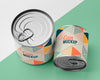 Top View Tin Cans On Table Psd