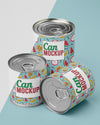 Top View Tin Cans Stacked On Table Psd
