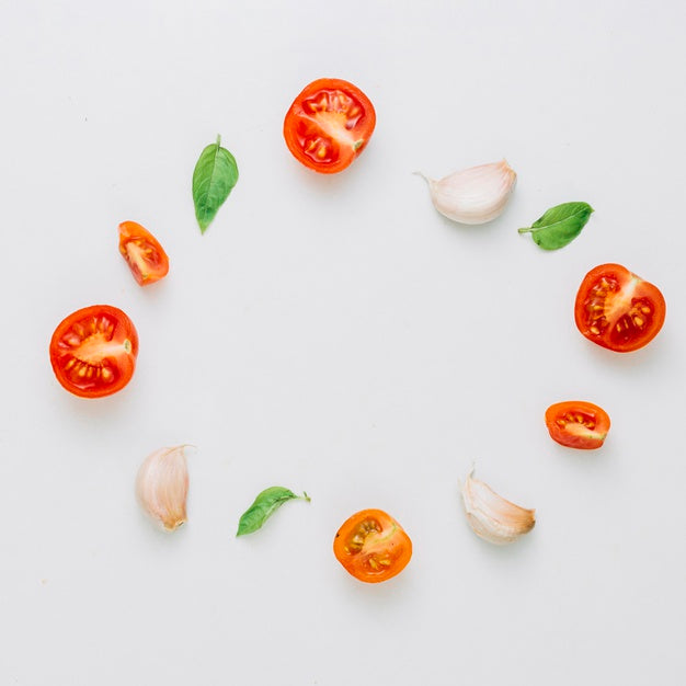 Top View Tomatoes On Table Psd