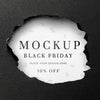 Top View Torn White Mock-Up Black Friday Psd