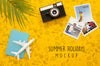 Top View Travel Concept With Camera Psd