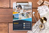 Top View Travel Mock-Up And Clipboard Psd