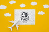 Top View Travelling Plane Adventure Time And Clouds Psd