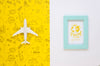 Top View Travelling Plane And Vacation Frame Psd