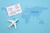 Top View Travelling Plane With Envelope Psd