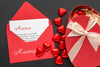 Top View Valentine'S Day Candies With Mock-Up Letter Psd