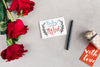 Top View Valentines Day Card Mockup Psd