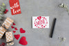 Top View Valentines Day Card Mockup Psd