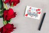Top View Valentines Day Card Mockup Psd