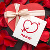 Top View Valentine'S Day Gift And Roses With Mock-Up Letter Psd