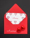 Top View Valentine'S Day Mock-Up Letter With Candies Psd