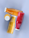 Top View Variety Of Bottles Of Juice Psd