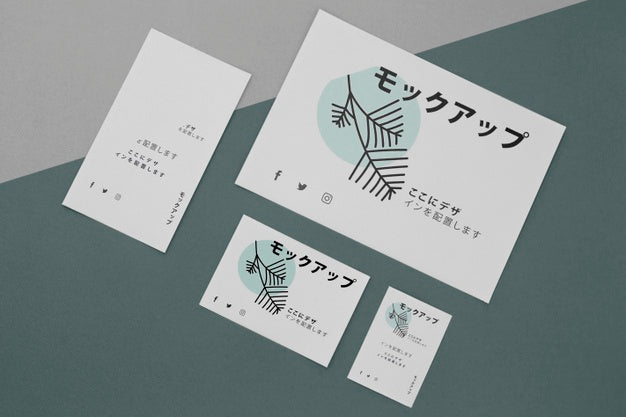 Top View Various Asian Mock-Up Document Psd