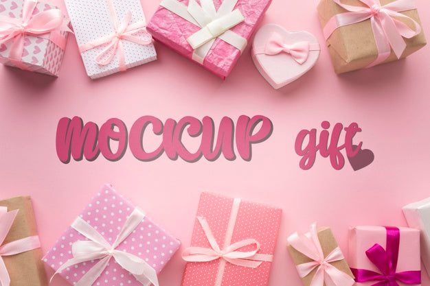 Top View Various Gift Boxes Mock-Up Psd