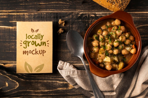 Top View Vegan Meal Bowl Psd