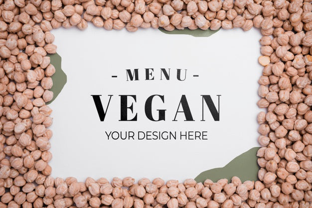 Top View Vegan Menu With Chickpeas Concept Psd