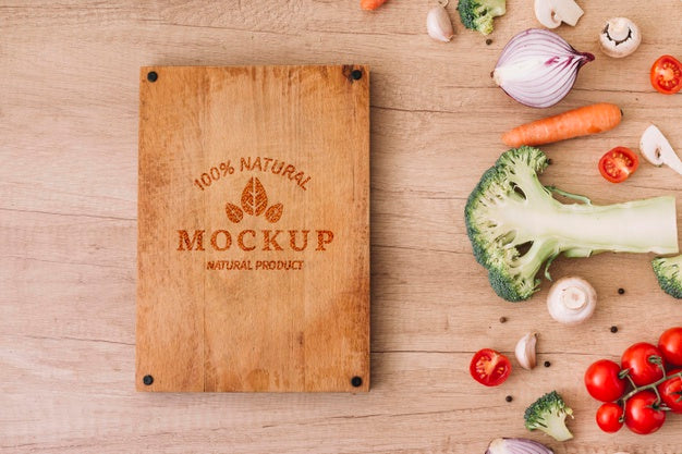 Top View Vegetables On Table Psd