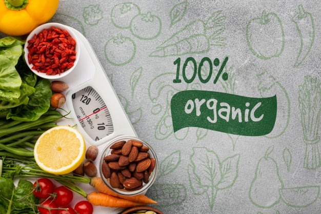 Top View Veggies On Top Of A Scale Psd