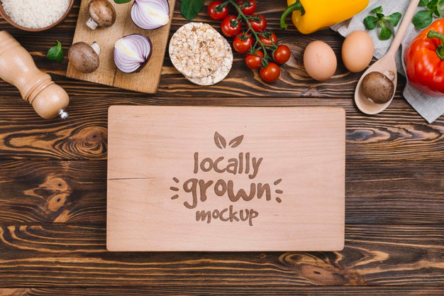 Top View Veggies Vegan Food Mock-Up Psd