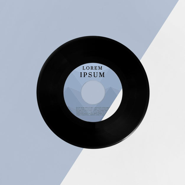 Top View Vinyl Records Mock-Up Arrangement Psd