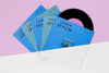 Top View Vinyl Records Mock-Up Composition Psd