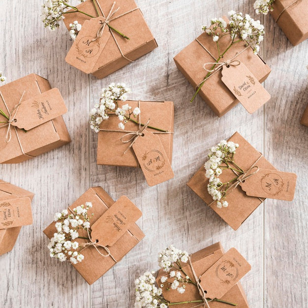 Top View Wedding Gifts With Mock-Up Psd