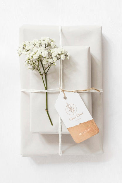 Top View Wedding Gifts With Mock-Up Psd
