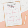 Top View Weekly Planner With Mock-Up Psd
