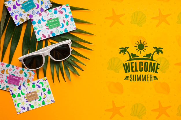Top View Welcome Summer Concept Psd
