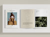 Top View Woman And Nature Editorial Magazine Mock-Up Psd