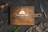Top View Wooden Cutting Board With Mock-Up Psd