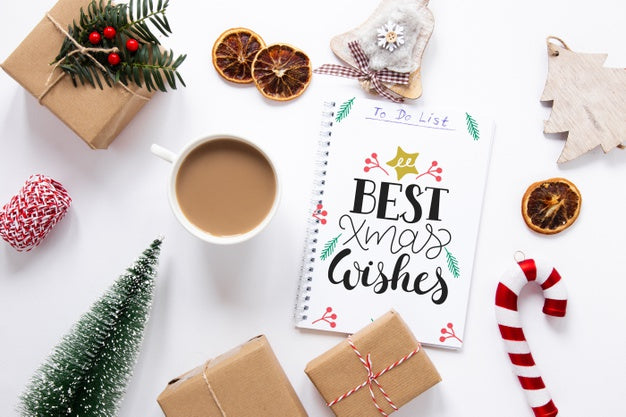 Top View Xmas Concept With Mock-Up Psd