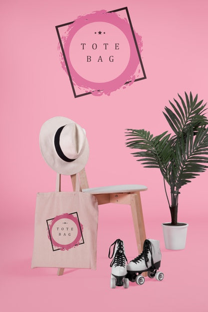 Tote Bacg On Chair With Mock-Up Psd